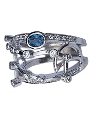 Collection "Constellation Gemini", 18k White Gold, Aquamarine, Natural White Diamonds