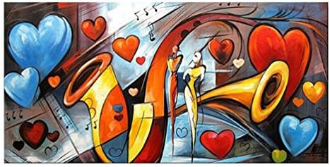 Neonphoenix 1 Piece Hand painted Framed Modern Kitchen Canvas Paintings Interesting Musical Instrument Wall Art Oil Painting Set Bar Bed Room Decorative Pictures