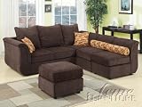 Acme 15230 Caisy Chenille Fabric Sectional Sofa Set, Chocolate Finish