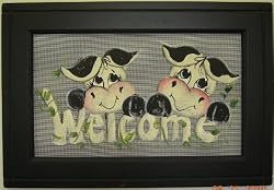 Large Painted Screen - Welcome Cows