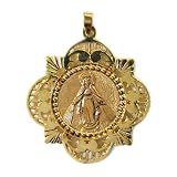14K Gold Vintage Miraculous Medal with Sacred Heart