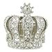 Diamante Crystal Silver Tone Tiara Crown Cocktail Ring Stretch Band fits sizes 6-12