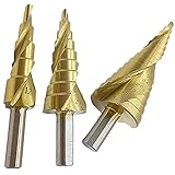 3 ピース三角形シャンク hss スパイラル溝付き ステップ ドリル セット 4 ? 12 ミリメートル 4 ? 20 ミリメートル 4 ? 32 ミリメートル ステップ コーン ドリル チタン コー