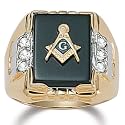 Men's Masonic Onyx Ring