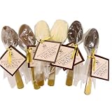 6 Chocolate Belgian Chocolate Spoons: Luxury Chocolate Stirring spoons for Coffee, tea or milk!