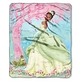 Northwest Company 50-Inch-by-60-Inch Micro Raschel Throw Blanket, Princess and the Frog 