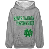 NCAA North Dakota Fighting Sioux Youth Ash Stacked Hoody Sweatshirt