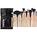 ACEVIVI Professional 24 pcs Original Wooden Handle Handmade Cosmetic Makeup Brushes Facial Brush Kit Set with Leather Case