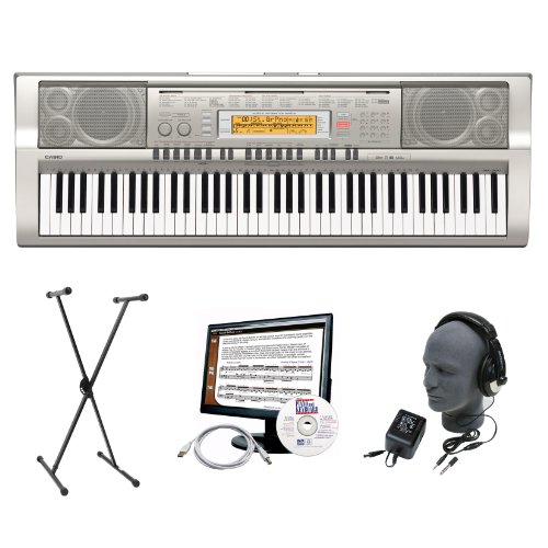Casio WK-200EPA 76-Key Premium Keyboard Package with Headphones, Stand, Power Supply, 6-Feet USB Cable and eMedia Instructional Software