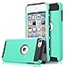 iPod Touch 6 Case,iPod 6 Cases,ULAK Slim Dual Layer Hybrid Protective Case Hard Cover for Apple iPod Touch 5 6th Generation(Aqua Mint + Black)