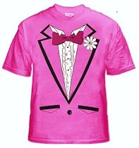 Men's Pink Tuxedo T-Shirt With Ruffles #1