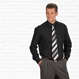 Langarm Uni Hemd Button Down, Gr. XXL (45/46), schwarz