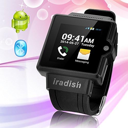 Iradish 1.54" Android 4.0 Mtk6577 Bluetooth Wifi 3g Watch Phone Smartwatch Touch Screen Display, Gps, Camera, Dual Core CPU (Black)