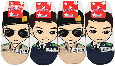 Women Descendants Of The Sun Yoo Si Jin Cartoon Socks (4pairs)