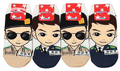 Women Descendants Of The Sun Yoo Si Jin Cartoon Socks (4pairs)