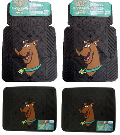 Scooby Doo Movie - 4pc Front & Rear Car Truck SUV Floor Mats w/ bonus license plate