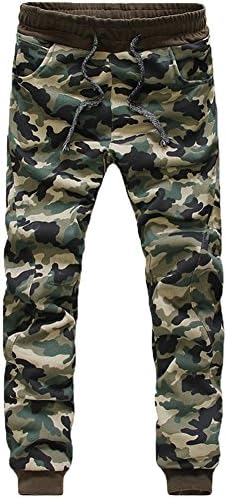 L-Asher Mens Fashion Camouflage Jogging Harem Sweatpants Camo Cargo Pants Cuffed (XL)