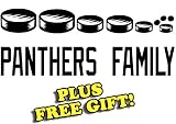8.5" x 3.5" Panthers Hockey Family Vinyl Sticker Decal [Die-cut, White] + with Free Hockey Pencil