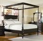 King Size Espresso Finish Wood Canopy Post Poster Bed