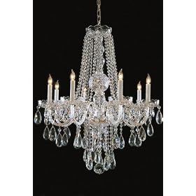 Swarovski Spectra Crystal Chandelier I 31"hx26"w Polished Brass