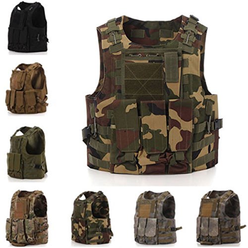 CAMTOA Tactical Vest Combat Molle Assault Military Army Airsoft Tactical SWAT Vest for Police Holster