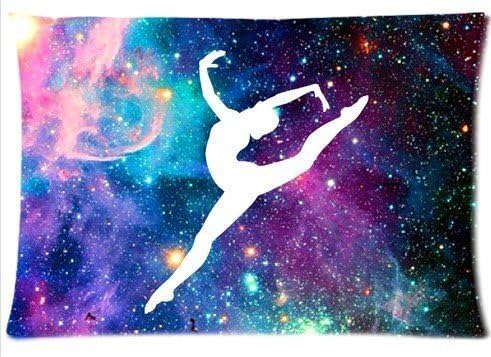 Ackershop custom Personalized pillowcase, Gymnastic Galaxy pattern pillowcase Zippered Pillow Case 2 Way Cloth (20 X 30 inch Two-sides printing)