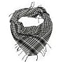 Trendy Plaid & Houndstooth Check Soft Square Scarf - Black & White Multi By TrendsBlue