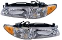 1997-2003 (1998 1999 2000 2001 2002 97 98 99 00 01 02 03) Pontiac Grand Prix Headlight Assemblies (with Side Marker Light) - One Pair (Both Driver and Passenger Sides) - DOT Certified Headlamp