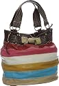Oversized Vitalio ''Naomi'' Tote - Black, Blue & Green, Multi Color or Brown & Off White