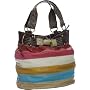 Oversized Vitalio ''Naomi'' Tote - Black, Blue & Green, Multi Color or Brown & Off White