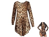 Sexy Polyester Leopard Print Long Sleeves Cocktail Bandage Dress/Bodycon Dress/Club Dress/Prom Dress/Wedding Dress/Mini Dress 