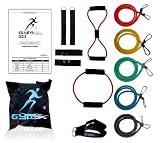 14 Pcs of **Professional Resistance Band Set- for Men And Women- Door Anchor,ankle Straps .Yellow 8 Lb.blue 15 Lb.red 25 Lb.green 30 Lb.black 35 Lb. 226lbs of Extreme Resistance *Quality for Life Guarantee *30 Day Money Back