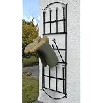 Black Metal Wall-Mounted Welly Boot Rack - Cast Iron Wellington Racks for 6 Pairs