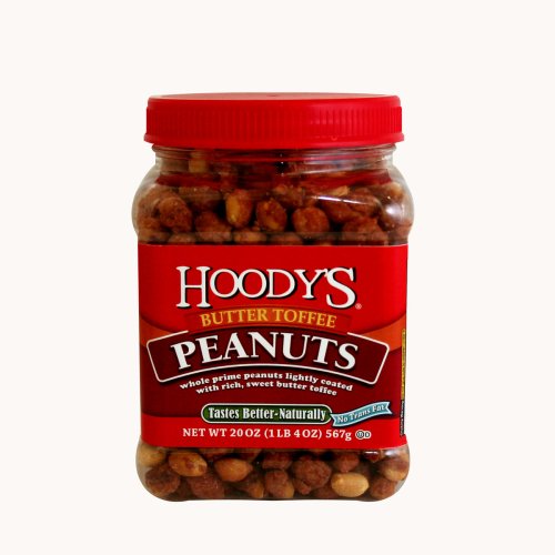 Hoody's Butter Toffee Peanuts, 20 Ounce Medium Gripper Pet Jar (Pack of 6)