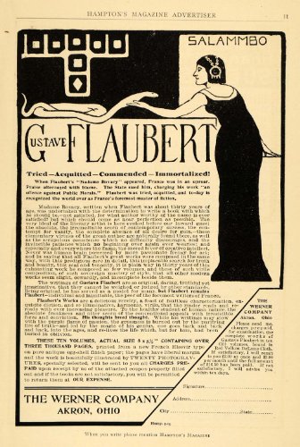 1909 Ad Gustave Flaubert Madam Bovary Art Nouveau Snake Werner Company Akron OH - Original Print Ad