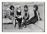 Newswire Photo (S): 4 young ladies on a roof