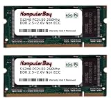 KOMPUTERBAY 1GB (512MB X 2) DDR SODIMM (200 Pin) 266Mhz DDR266 PC2100 LAPTOP MEMORY