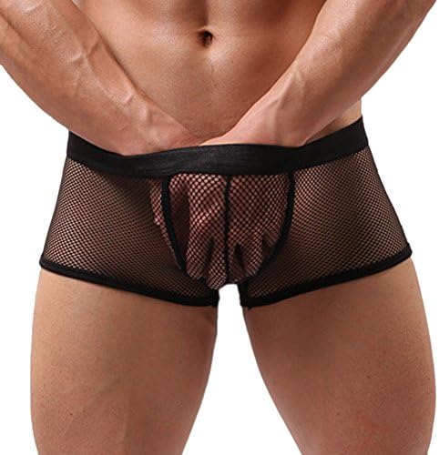 Your Gallery Men's Super Sexy See-through Mesh Underwear Boxers Short Pants XL Black