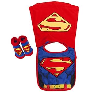 DC Baby Boys Infant Caped Bib And Bootie Set (Superman)