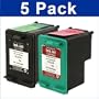3 HP 94 Black & 2 HP 95 Tri-Color Remanufactured Ink Cartridges
