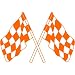 Racing Flag Aufkleber 002, 15 cm, orange