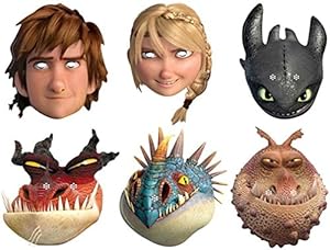 Multipack - 6 Official How to Train Your Dragon 2 Face Masks