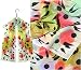 ULRIKE Oblong Flat Crepe Silk Scarf - Stylized and simple flowers in shades of lavend...
