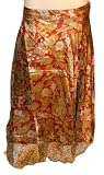 Boho Vintage Indian Long 2 Layers Silk Skirt/dress 100 Way to Wear #S-8