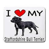 I Love My Staffordshire Bull Terrier Mouse Pad