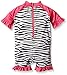 Wippette Girls' Baby Zebra with Heart 1 Piece Swim