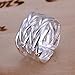 Naivo 18K Gold Plated Fashion Womens Cz Ring Wide Style Opening Free Yards (white gold)