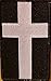 Christian Cross Emblem IRON-ON Patch Black & White Version (BLACK BORDER)