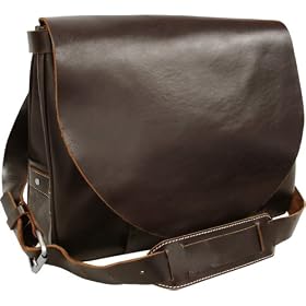 Dark Brown Vintage Leather Flapover Business Brief (#2700-4)