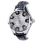 Round Black Flower Encircled Murano Millefiori Watch Wrist